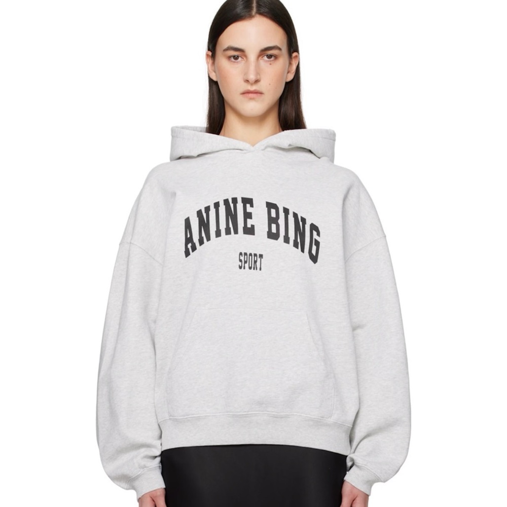 Anine Bing Sport Harvey Light Gray Sweatshirt Small